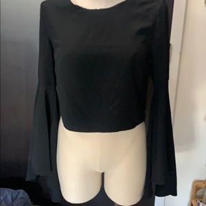 Crop top with bell sleeves